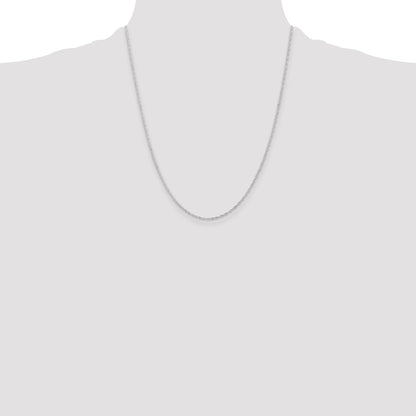 22 Inch 10K White Gold 1mm Singapore Chain Necklace