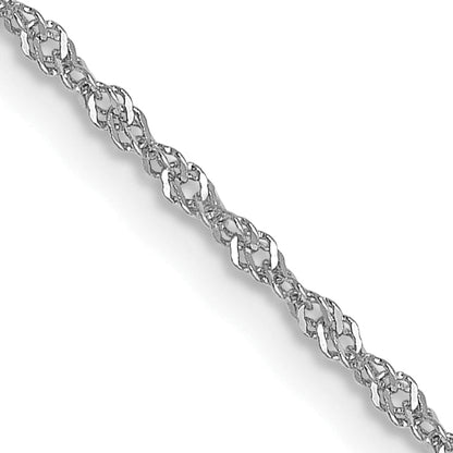 18 Inch 10K White Gold 1mm Singapore Chain Necklace