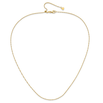 22 Inch 10K Adjustable 1mm Singapore Chain Necklace