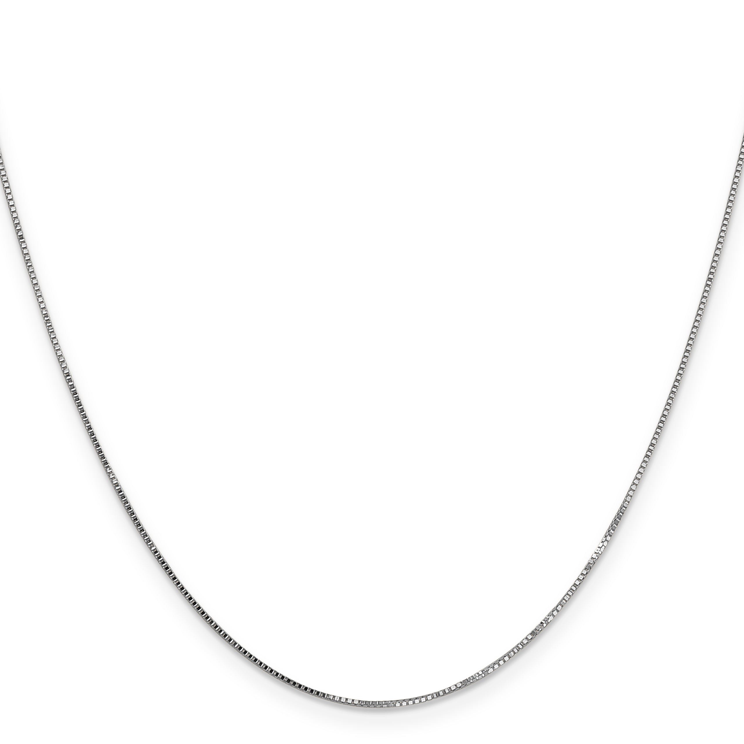 22 Inch 10K White Gold .7mm Box Chain Necklace