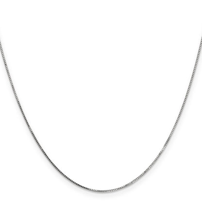 22 Inch 10K White Gold .7mm Box Chain Necklace