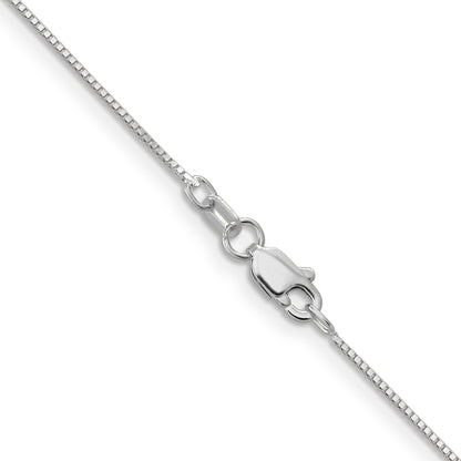 22 Inch 10K White Gold .7mm Box Chain Necklace