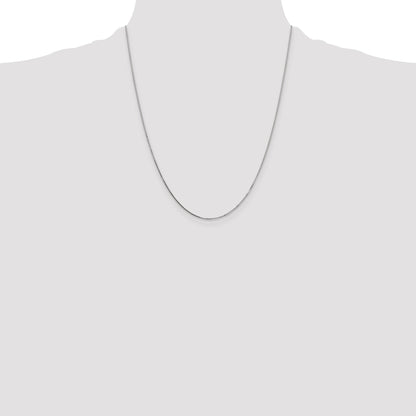 22 Inch 10K White Gold .7mm Box Chain Necklace