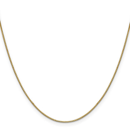 22 Inch 10K Yellow Gold .8mm Box Chain Necklace