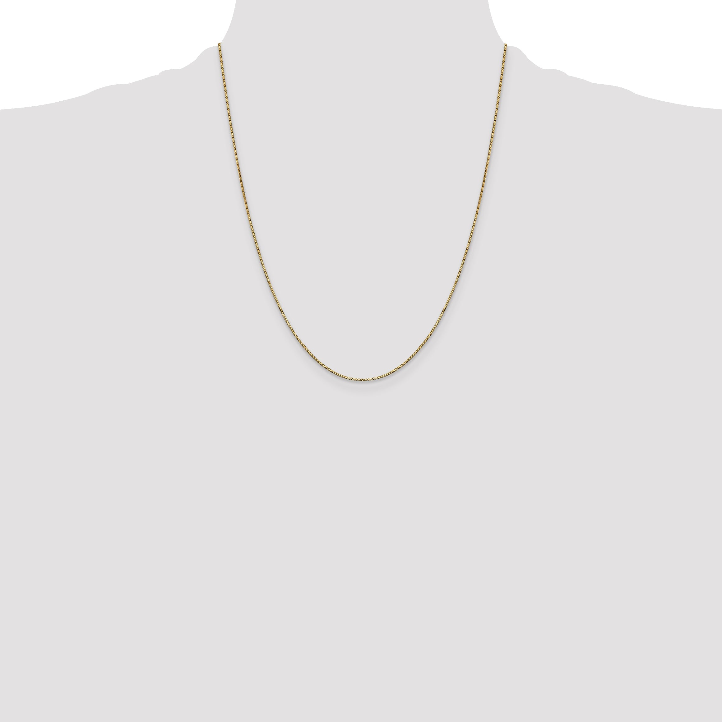 22 Inch 10K Yellow Gold .8mm Box Chain Necklace