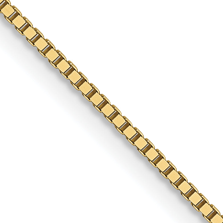 22 Inch 10K Yellow Gold .8mm Box Chain Necklace