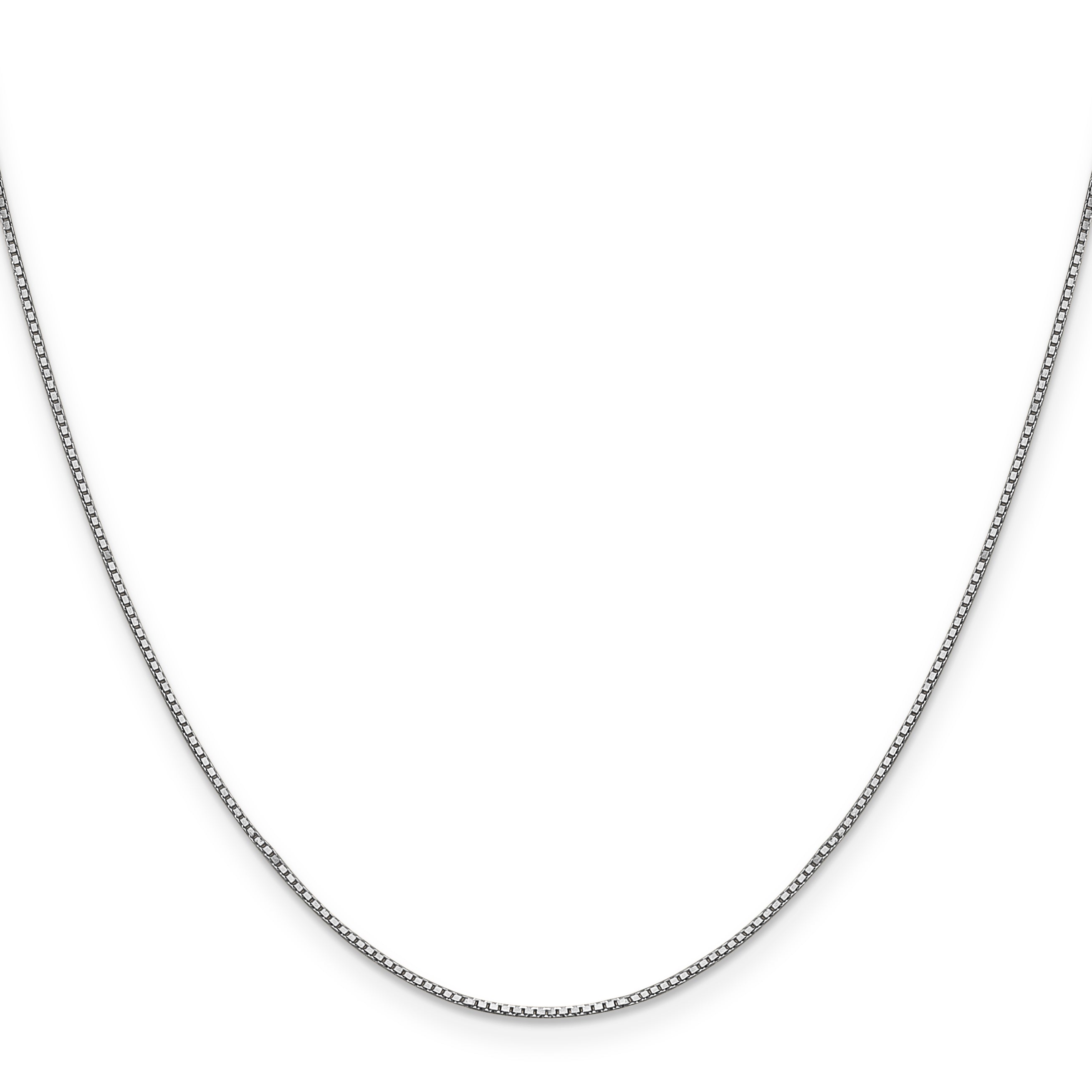 22 Inch 10K White Gold .8mm Box Chain Necklace