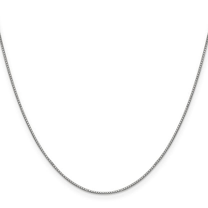 22 Inch 10K White Gold .8mm Box Chain Necklace