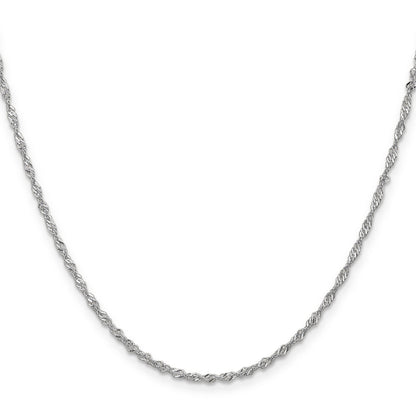 16 Inch 10K White Gold 1.7mm Singapore Chain Necklace