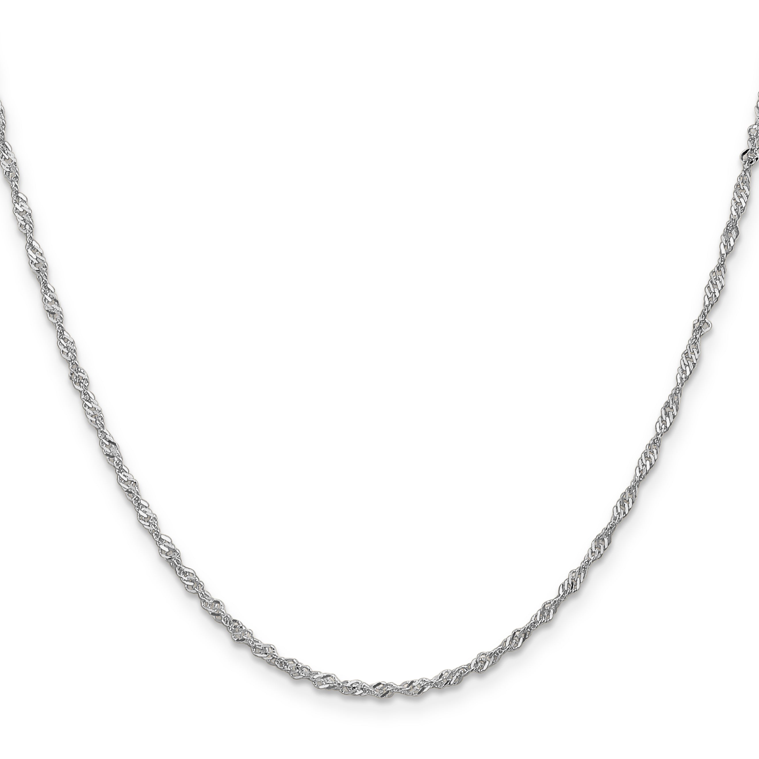 20 Inch 10K White Gold 1.7mm Singapore Chain Necklace
