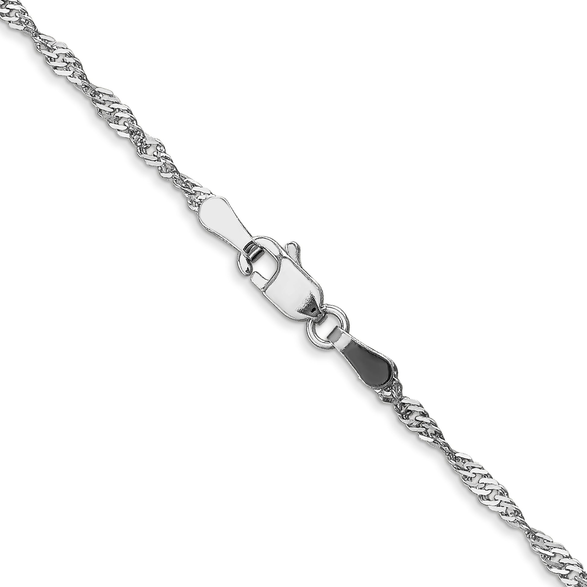 24 Inch 10K White Gold 1.7mm Singapore Chain Necklace