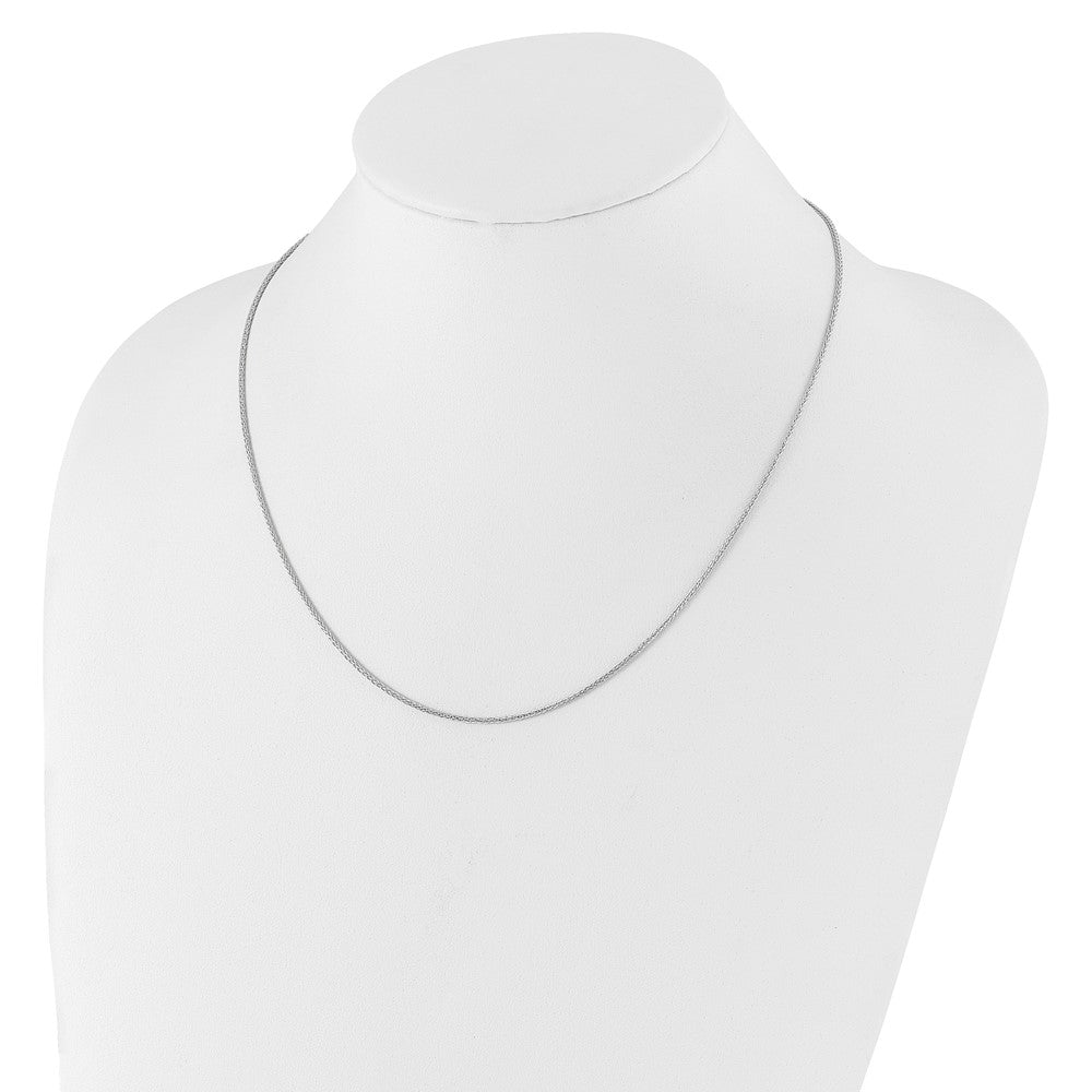 22 Inch 10K White Gold Adjustable 1.35mm Wheat Chain Necklace