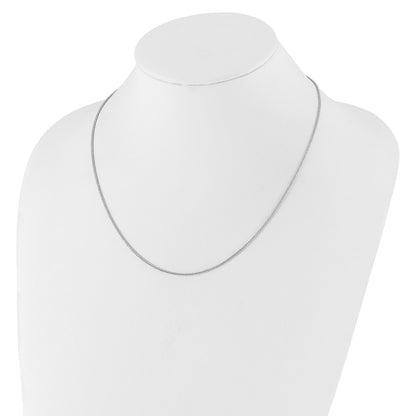 22 Inch 10K White Gold Adjustable 1.35mm Wheat Chain Necklace