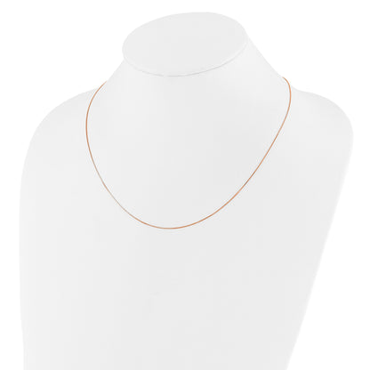 22 Inch 10K Rose Gold Adjustable .55mm Baby Box Chain Necklace
