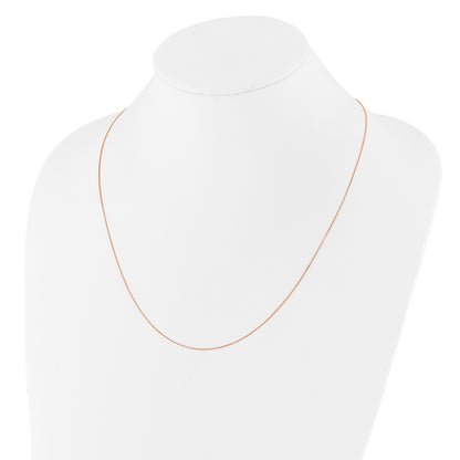 22 Inch 10K Rose Gold Adjustable .55mm Baby Box Chain Necklace