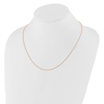 22 Inch 10K Rose Gold Adjustable 1mm Wheat Chain Necklace