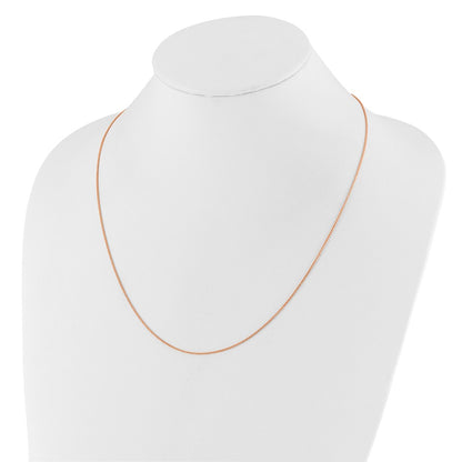 22 Inch 10K Rose Gold Adjustable 1mm Wheat Chain Necklace