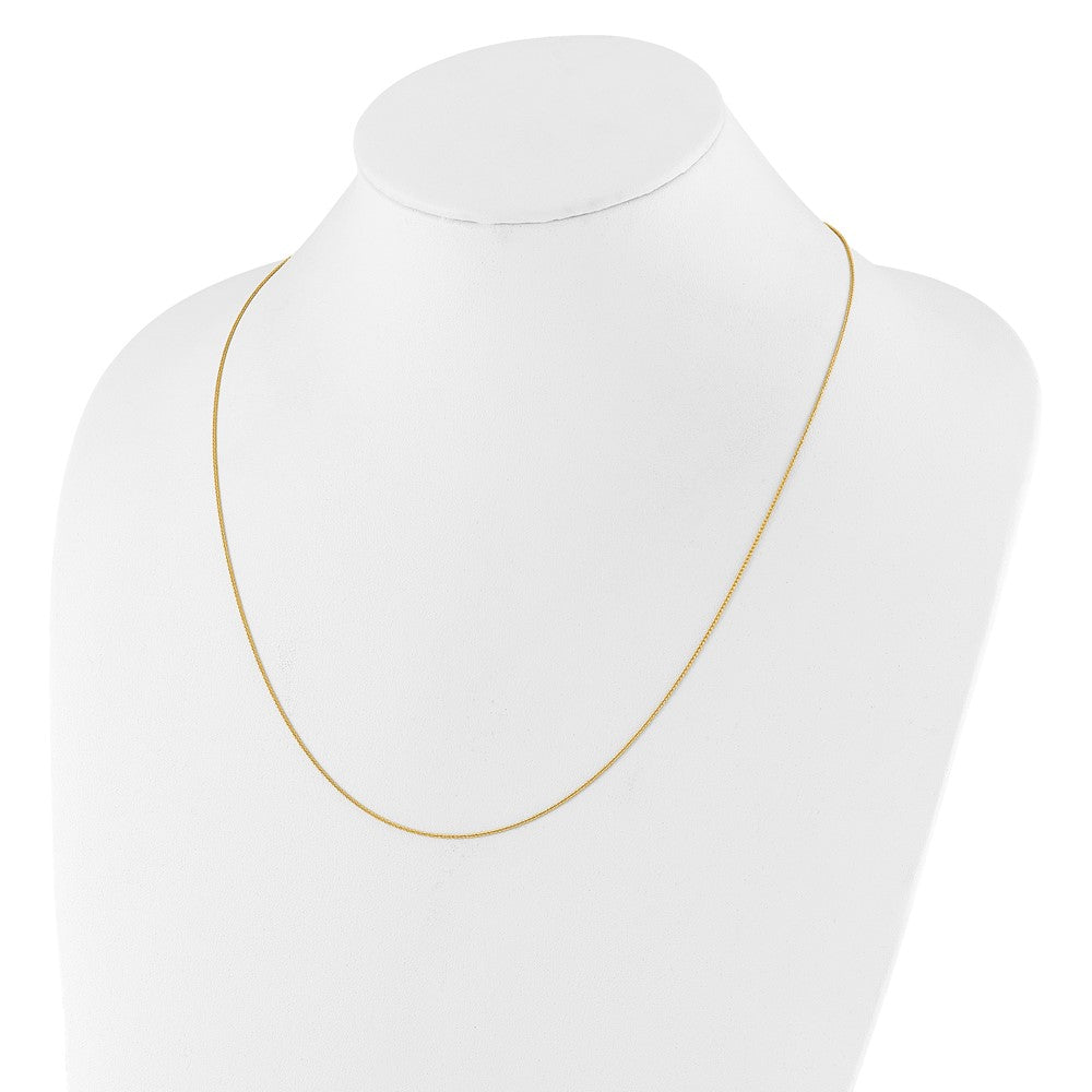 22 Inch 10K Yellow Gold Adjustable .8mm D/C Wheat Chain Necklace