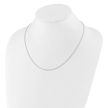 22 Inch 10K White Gold Adjustable 1mm D/C Wheat Chain Necklace