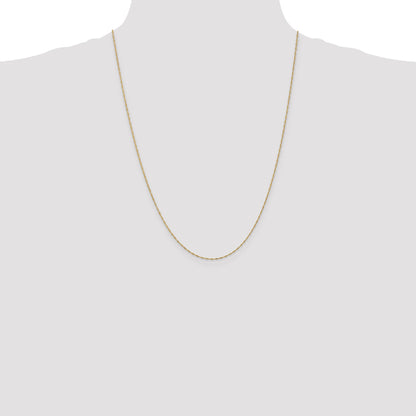 24 Inch 10K Yellow Gold 1mm Singapore Chain Necklace