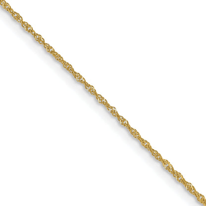 16 Inch 10K Yellow Gold 1mm Singapore Chain Necklace