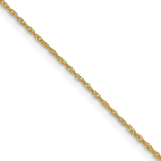 24 Inch 10K Yellow Gold 1mm Singapore Chain Necklace
