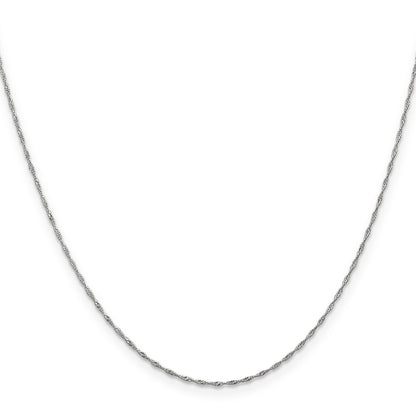 24 Inch 10K White Gold Wg 1mm Singapore Chain Necklace