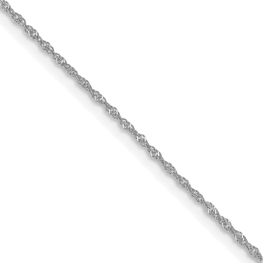 24 Inch 10K White Gold Wg 1mm Singapore Chain Necklace
