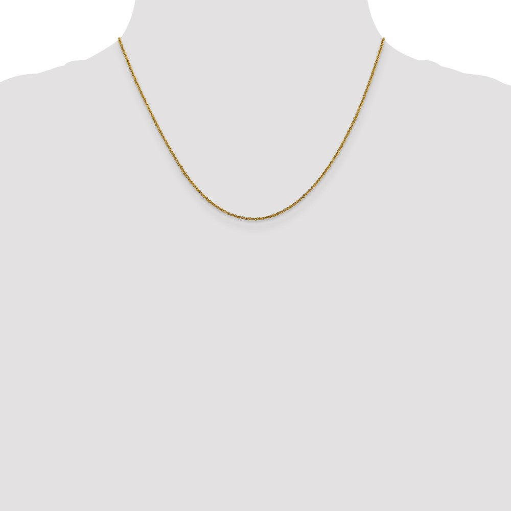 18 Inch 10K Yellow Gold 1mm Sparkle Singapore Chain Necklace