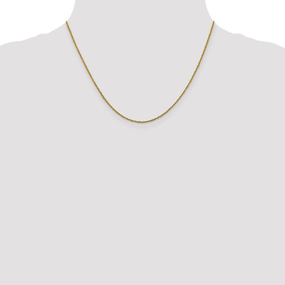 18 Inch 10K Yellow Gold 1mm Sparkle Singapore Chain Necklace