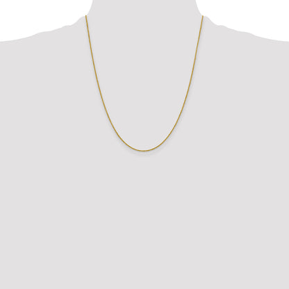 22 Inch 10K Yellow Gold 1mm Sparkle Singapore Chain Necklace