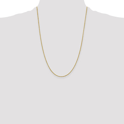 24 Inch 10K Yellow Gold 1mm Sparkle Singapore Chain Necklace