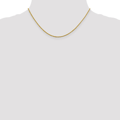16 Inch 10K Yellow Gold 1.3mm Sparkle Singapore Chain Necklace