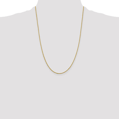 24 Inch 10K Yellow Gold 1.3mm Sparkle Singapore Chain Necklace