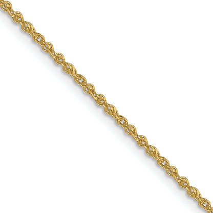 16 Inch 10K Yellow Gold 1.3mm Sparkle Singapore Chain Necklace