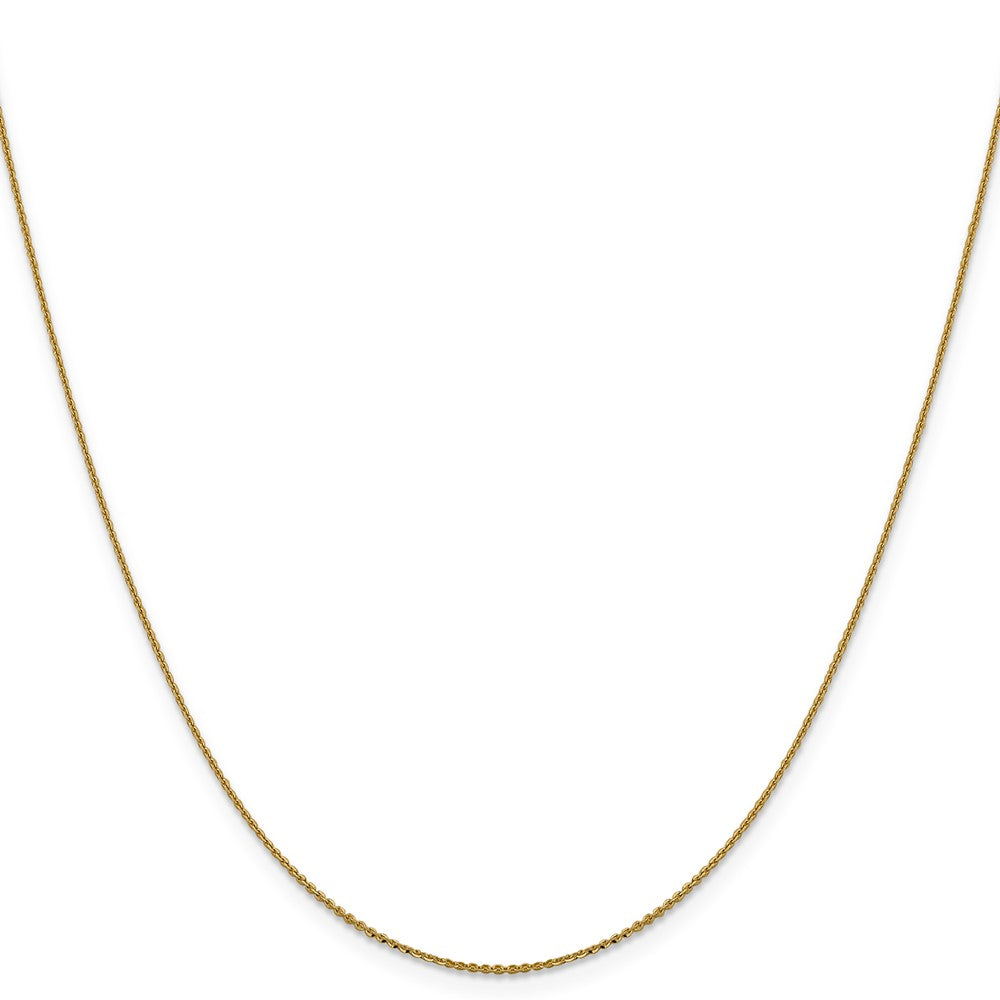 2 Inch 10K Yellow Gold 1.0 mm D/C Cable Chain Necklace