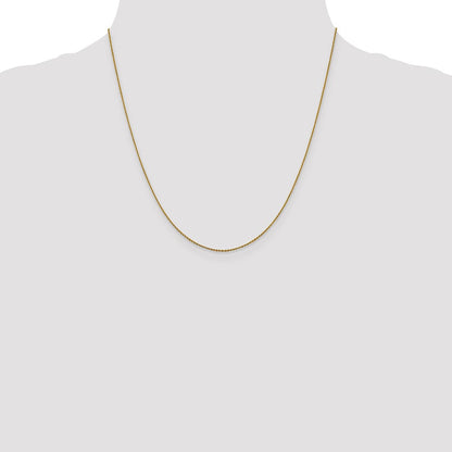 2 Inch 10K Yellow Gold 1.0 mm D/C Cable Chain Necklace
