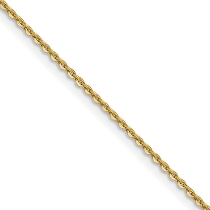 2 Inch 10K Yellow Gold 1.0 mm D/C Cable Chain Necklace