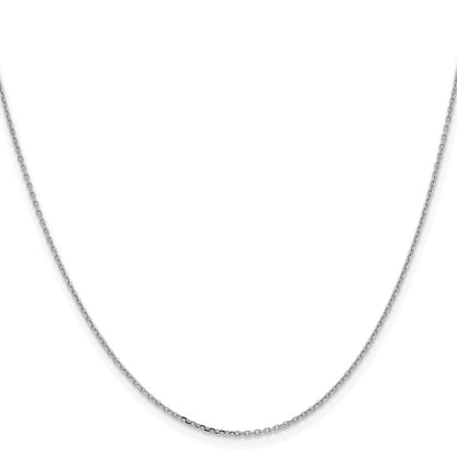 16 Inch 10K White Gold 1.05mm D/C Cable Chain Necklace