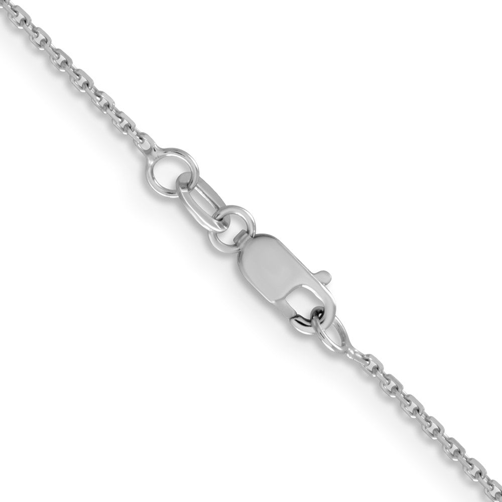 16 Inch 10K White Gold 1.05mm D/C Cable Chain Necklace