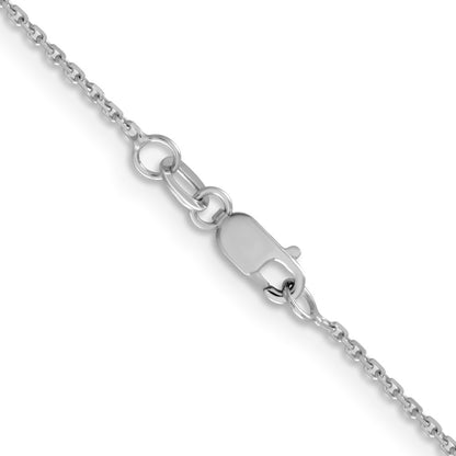 16 Inch 10K White Gold 1.05mm D/C Cable Chain Necklace