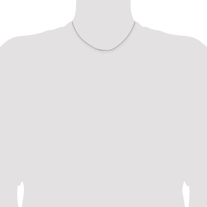 16 Inch 10K White Gold 1.05mm D/C Cable Chain Necklace