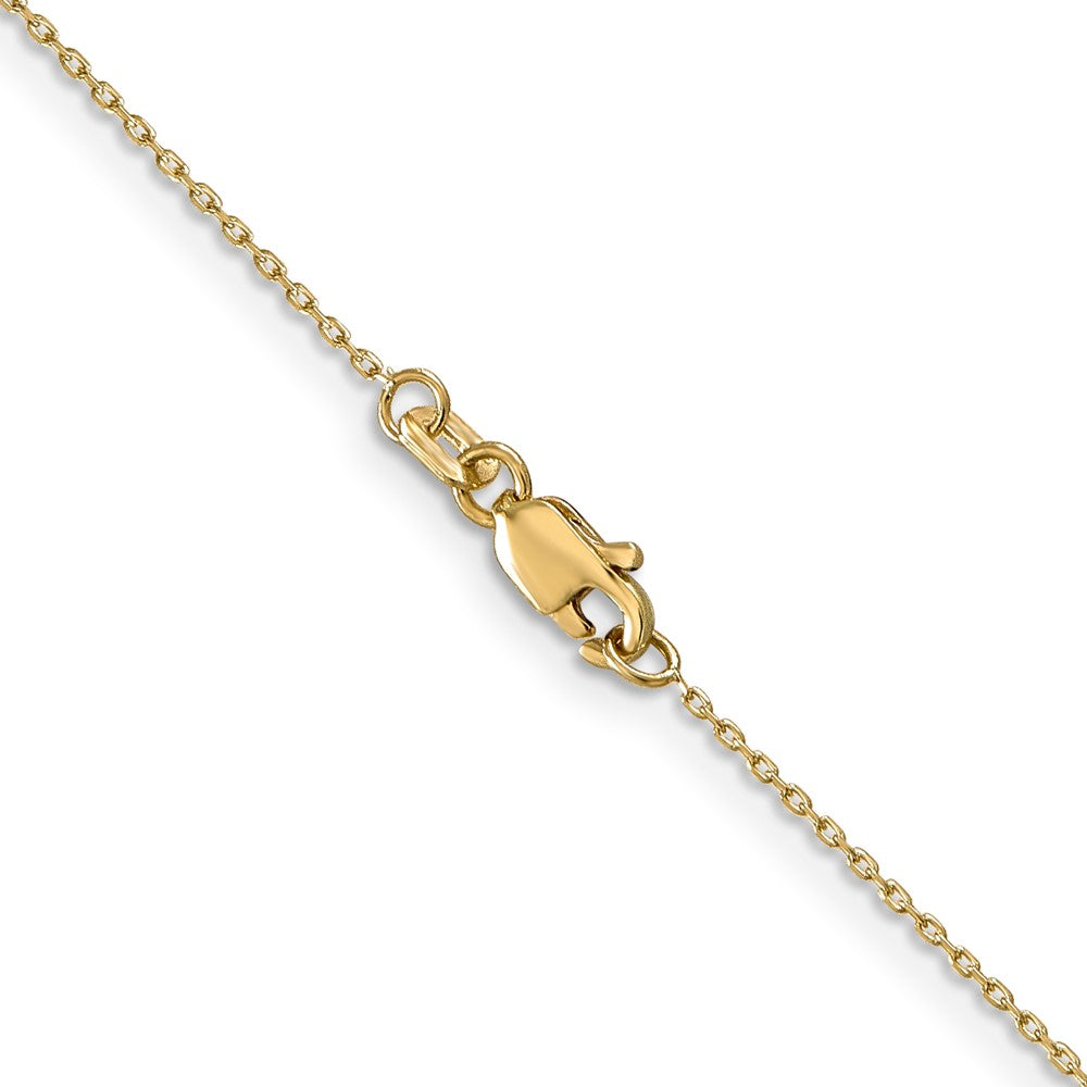 22 Inch 10K Yellow Gold .8mm D/C Cable With Lobster Clasp Chain Necklace