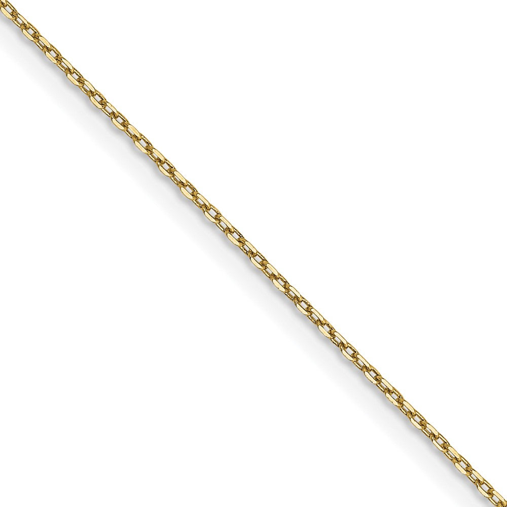 22 Inch 10K Yellow Gold .8mm D/C Cable With Lobster Clasp Chain Necklace
