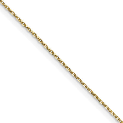 22 Inch 10K Yellow Gold .8mm D/C Cable With Lobster Clasp Chain Necklace