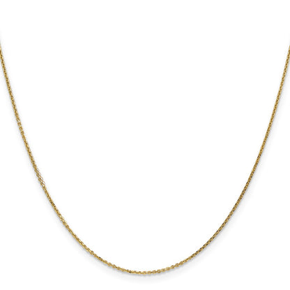 18 Inch 10K Yellow Gold .95mm D/C Cable Chain Necklace
