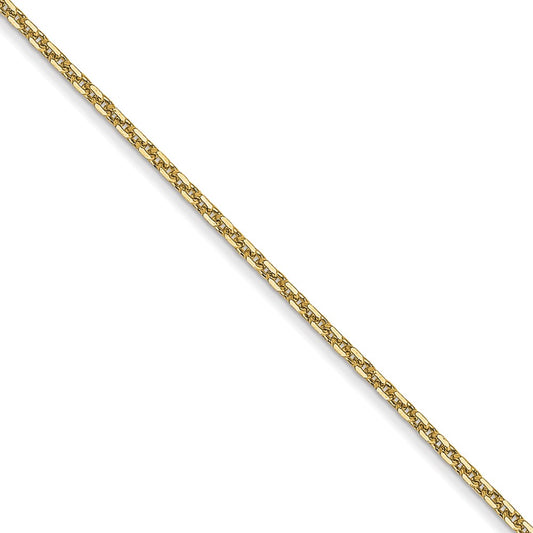 18 Inch 10K Yellow Gold .95mm D/C Cable Chain Necklace