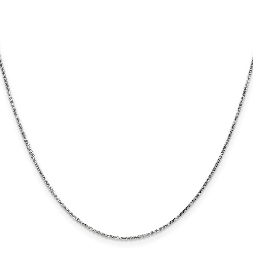 16 Inch 10K White Gold .95mm D/C Cable Chain Necklace