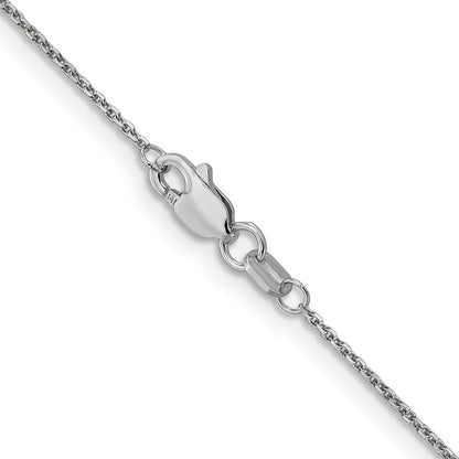 22 Inch 10K White Gold .95mm D/C Cable Chain Necklace