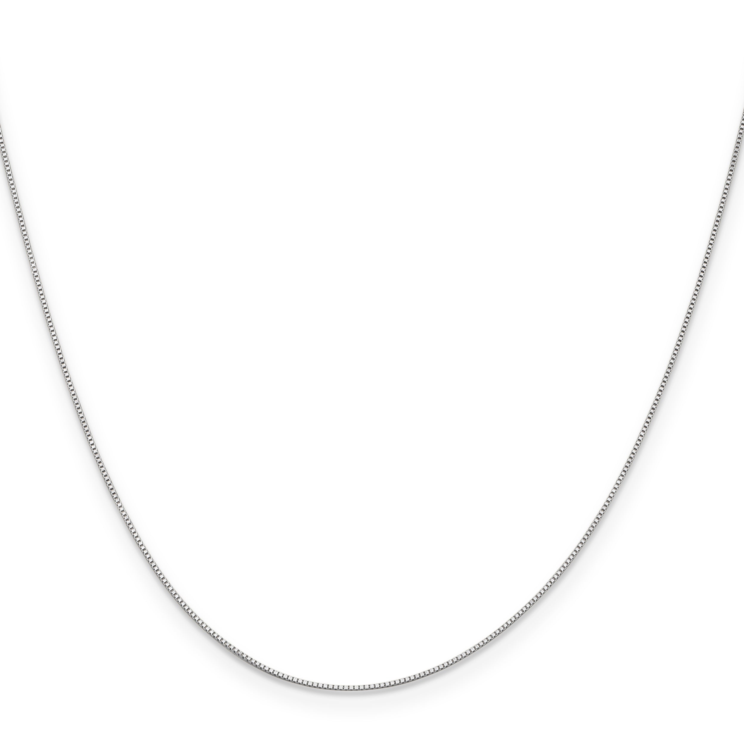 18 Inch 10K White Gold .5mm Baby Box Chain Necklace